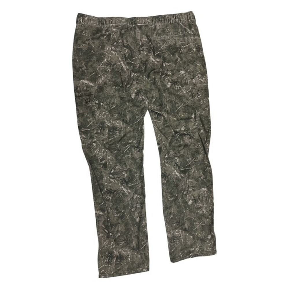 Arizona Jean Co Mens XXL Pants Olive Green Camo Loose Fit Stretch Waist Cargo